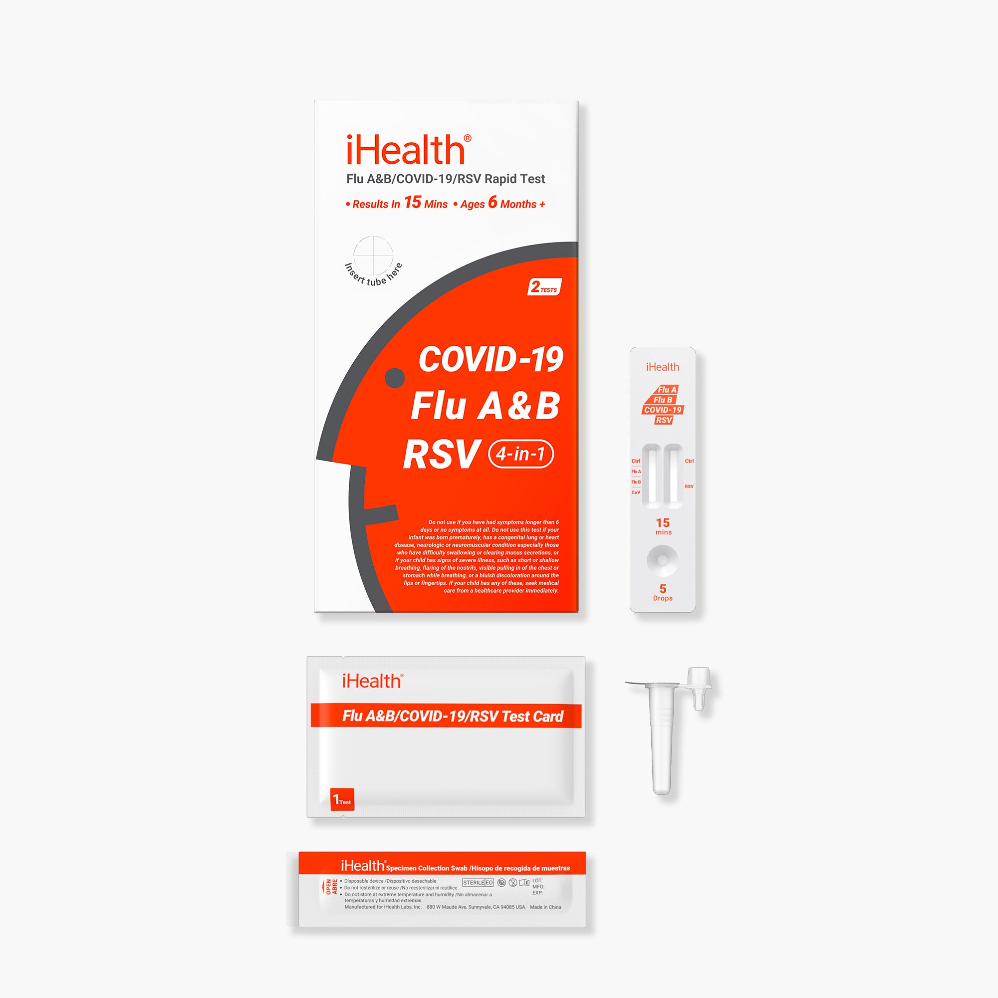iHealth Flu A & B/COVID-19/RSV Rapid Test Pro (25 tests, Point-of-Care)