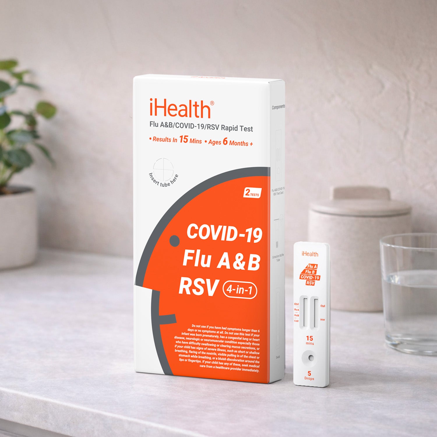 iHealth Flu A & B/COVID-19/RSV Rapid Test Pro (25 tests, Point-of-Care)