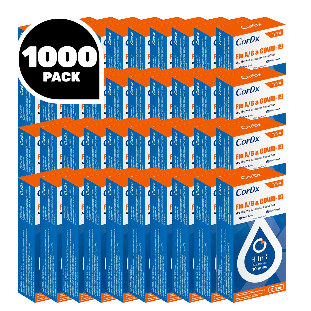 CorDx TyFast Flu A/B & COVID-19 At Home Multiplex Rapid Test (2-Pack)