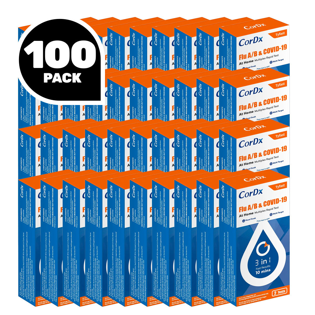 CorDx TyFast Flu A/B & COVID-19 At Home Multiplex Rapid Test (2-Pack)