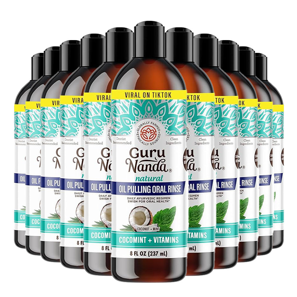 GuruNanda Coconut + Mint Pulling Oil w/Essential Oils & Vitamins, 8 oz