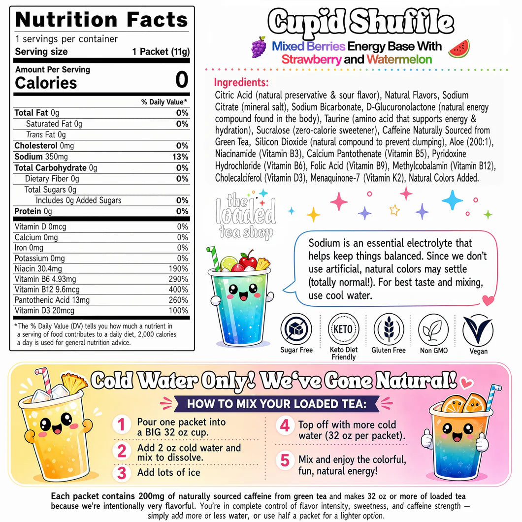 The Loaded Tea Shop Functional Energy Tea Packs (Cupid Shuffle)