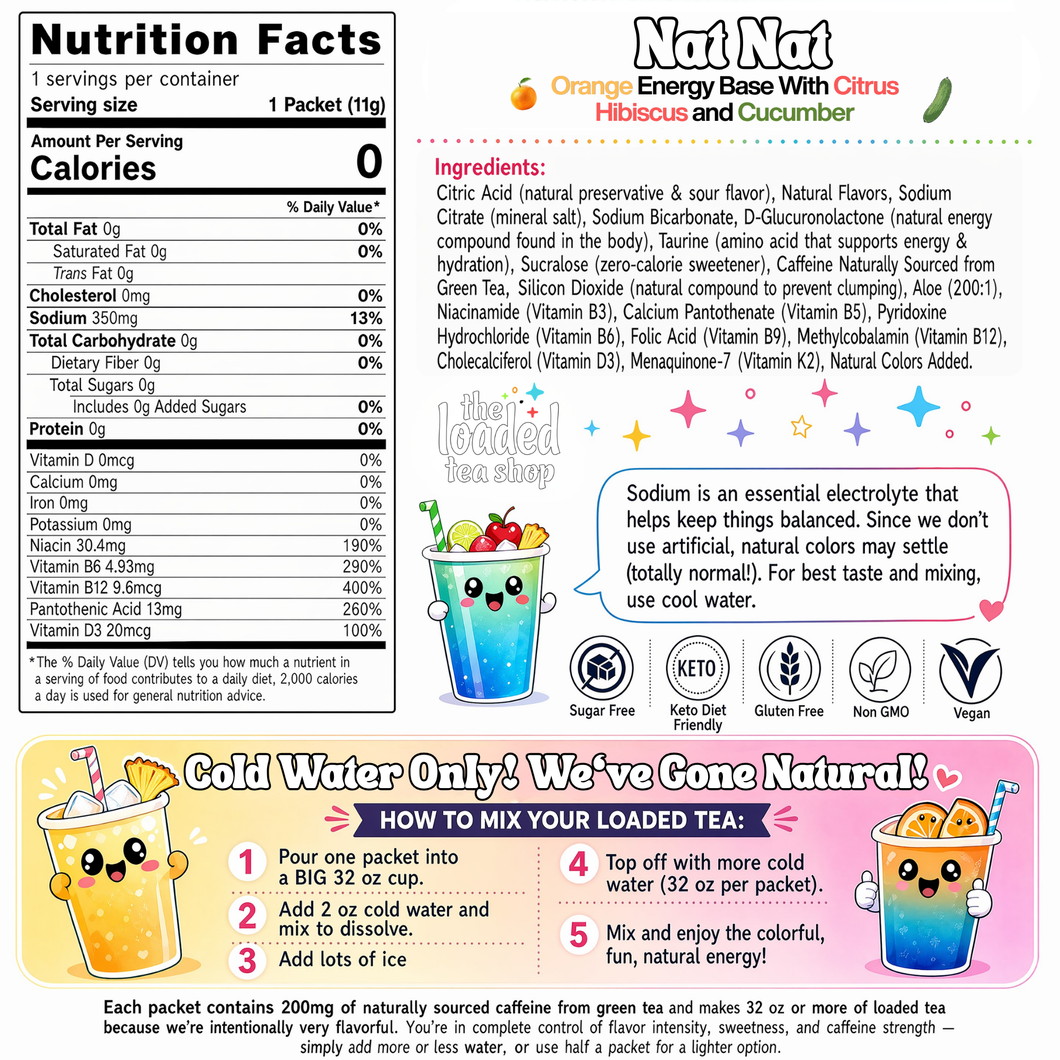 The Loaded Tea Shop Functional Energy Tea Packs (Nat Nat)