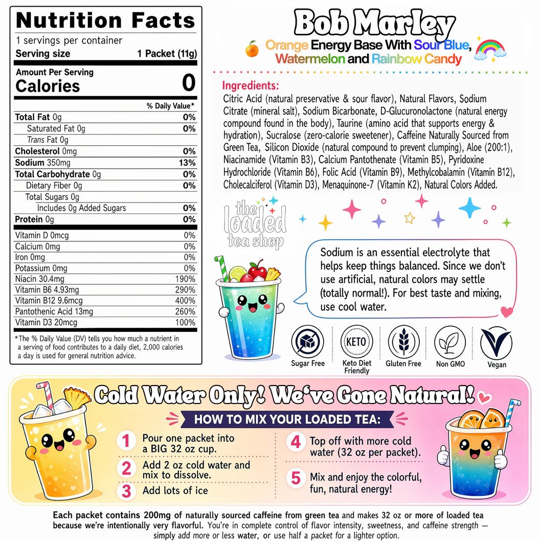 The Loaded Tea Shop Functional Energy Tea Packs (Bob Marley)