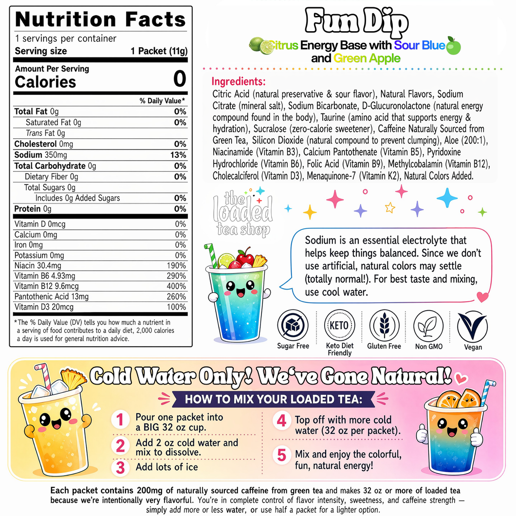 The Loaded Tea Shop Functional Energy Tea Packs (Fun Dip)