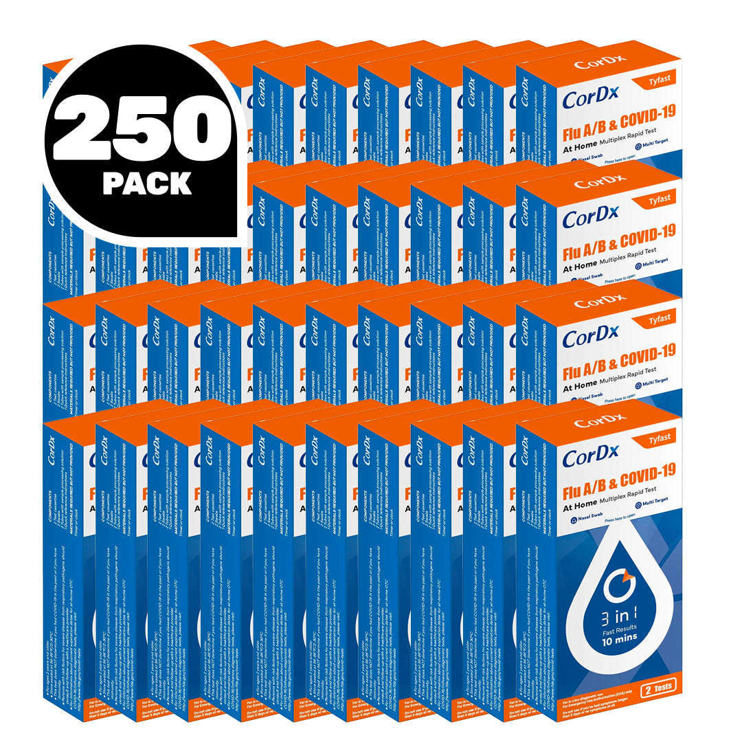 CorDx TyFast Flu A/B & COVID-19 At Home Multiplex Rapid Test (2-Pack)