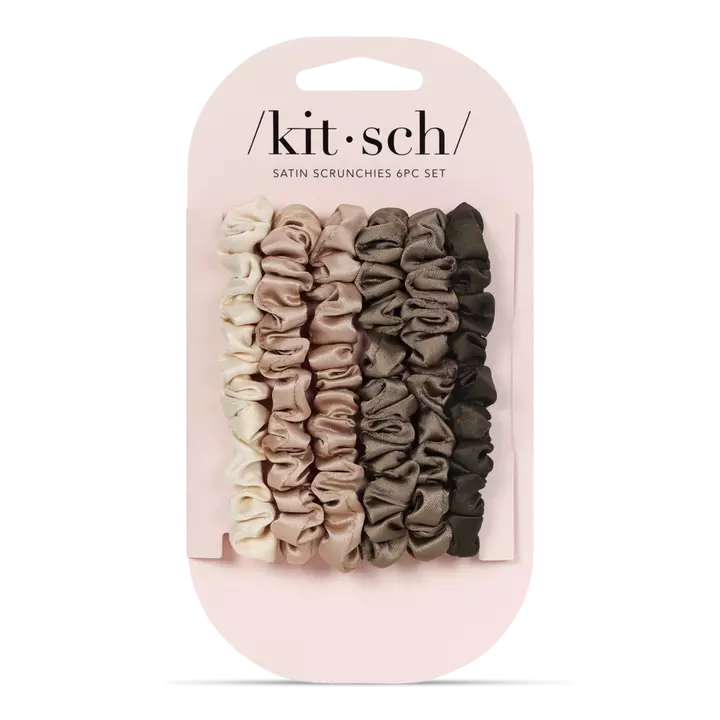 Kitsch Ultra Petite Satin Scrunchies 6 pc Set