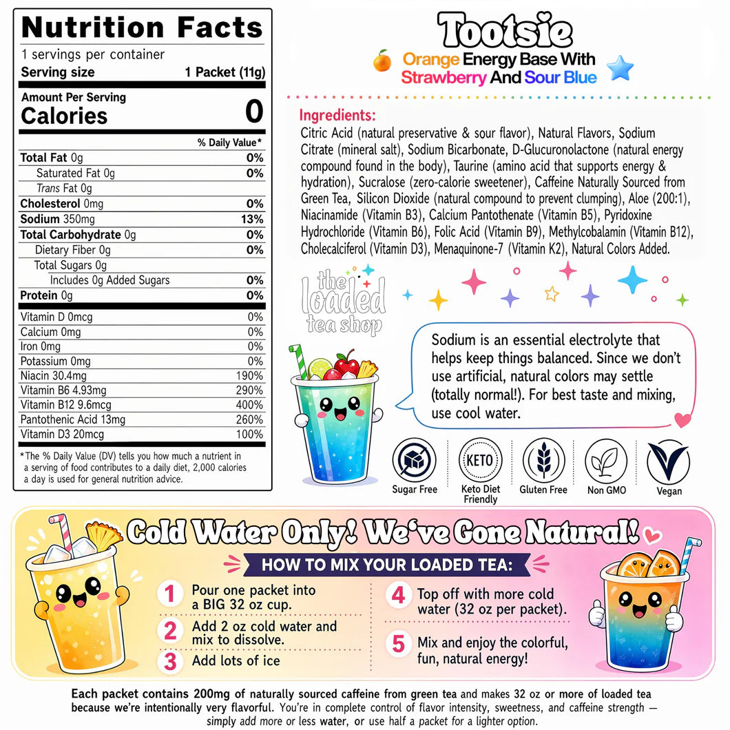 The Loaded Tea Shop Functional Energy Tea Packs (Tootsie)