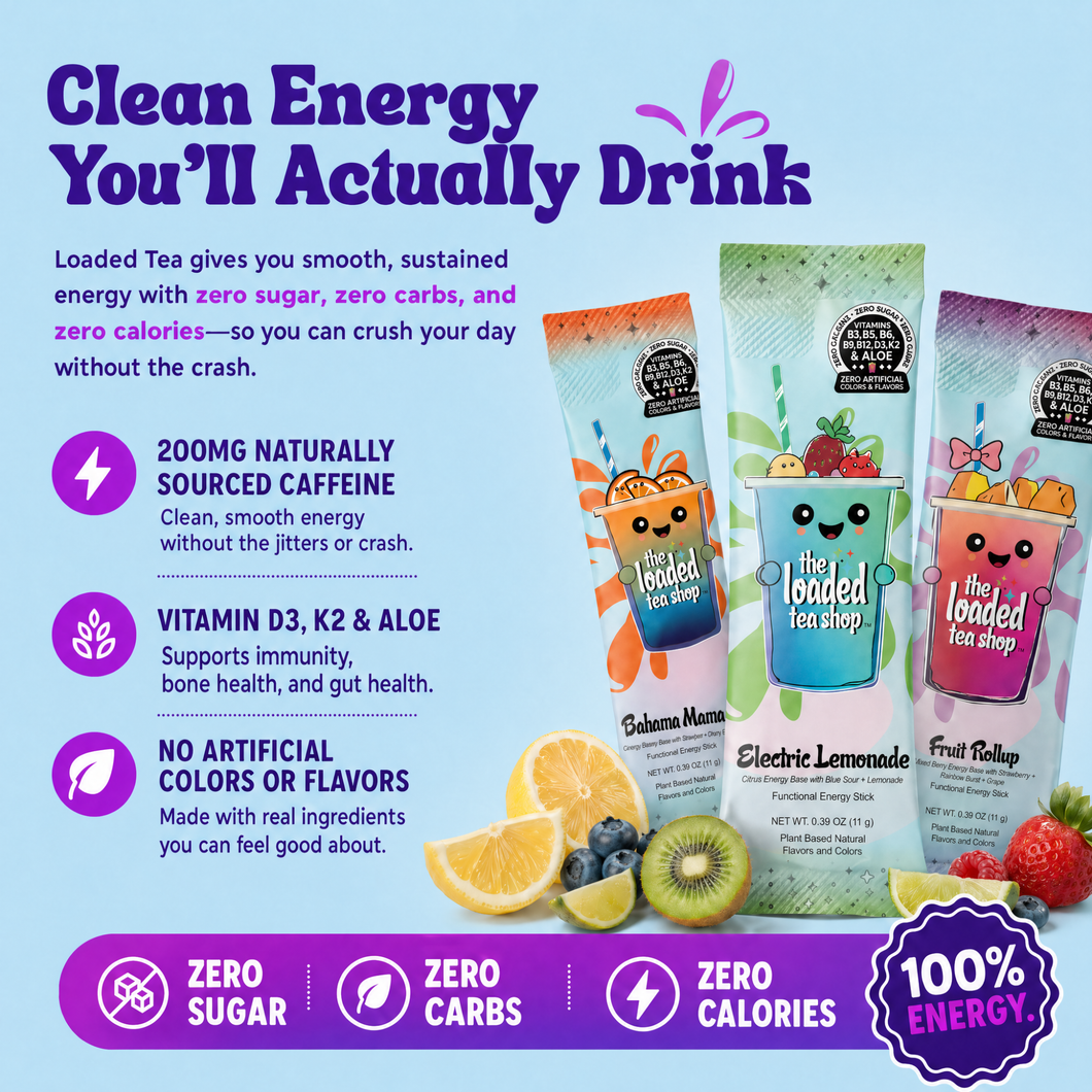 The Loaded Tea Shop Functional Energy Tea Packs (Watermelon Rock Candy)