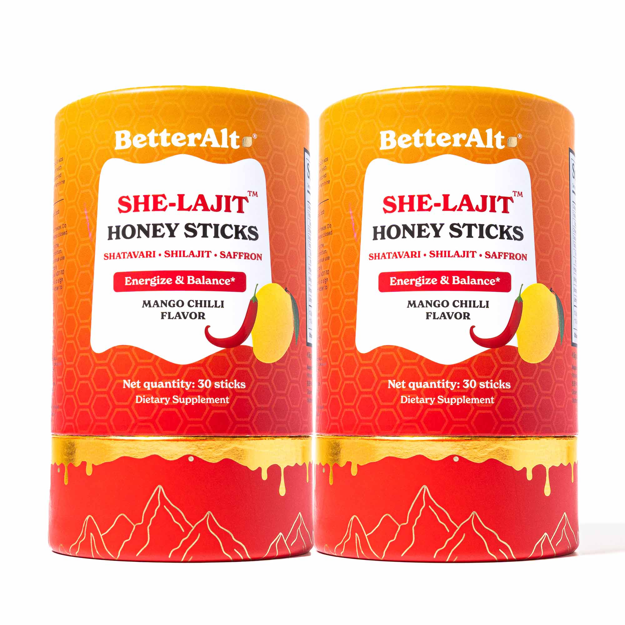 BetterAlt Women's SHE-Lajit Honey Sticks for Hormonal Balance & Energy (Mango Chilli)