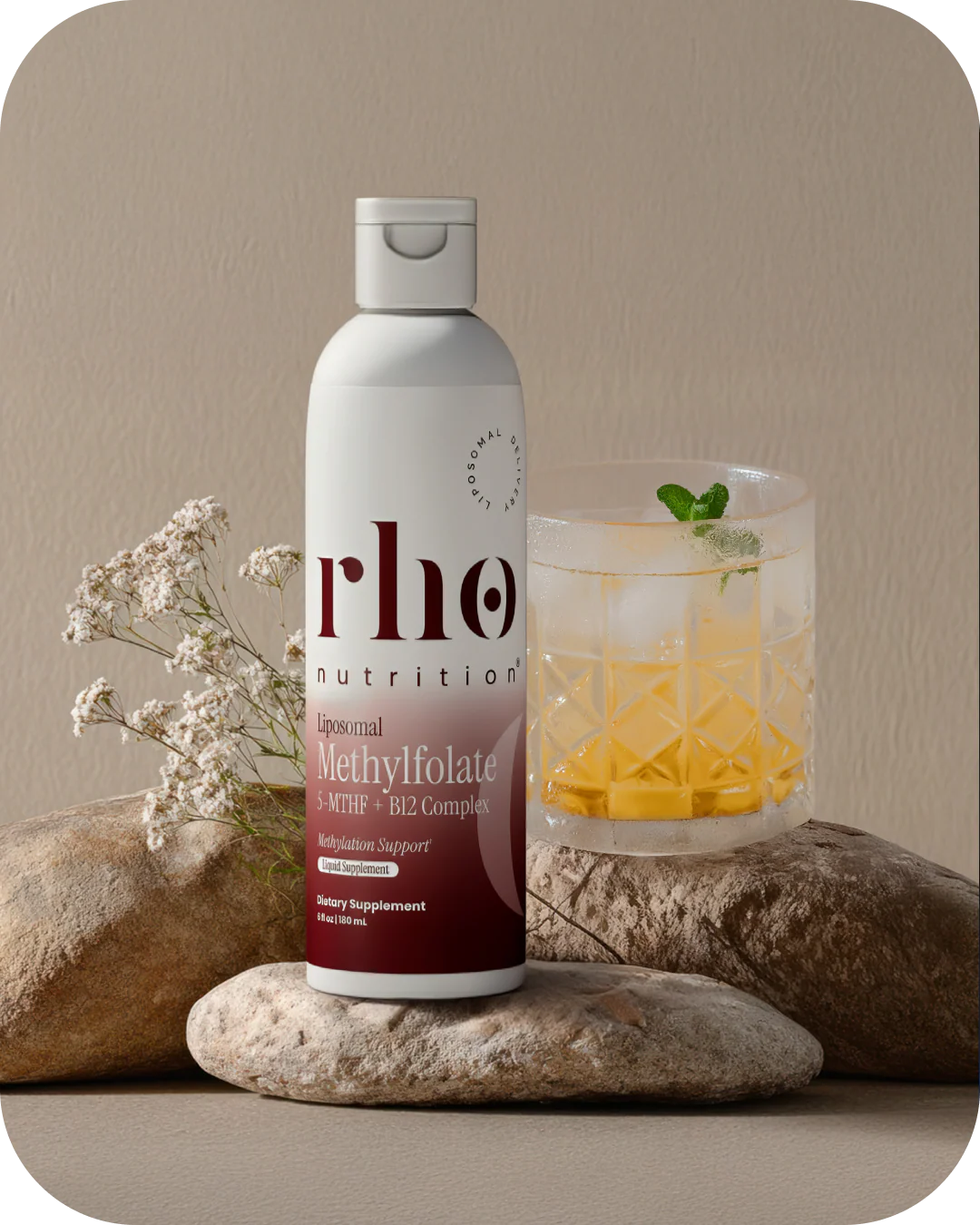Rho Nutrition Liposomal Methylfolate 5-MTHF + B12 Complex (30 Servings)