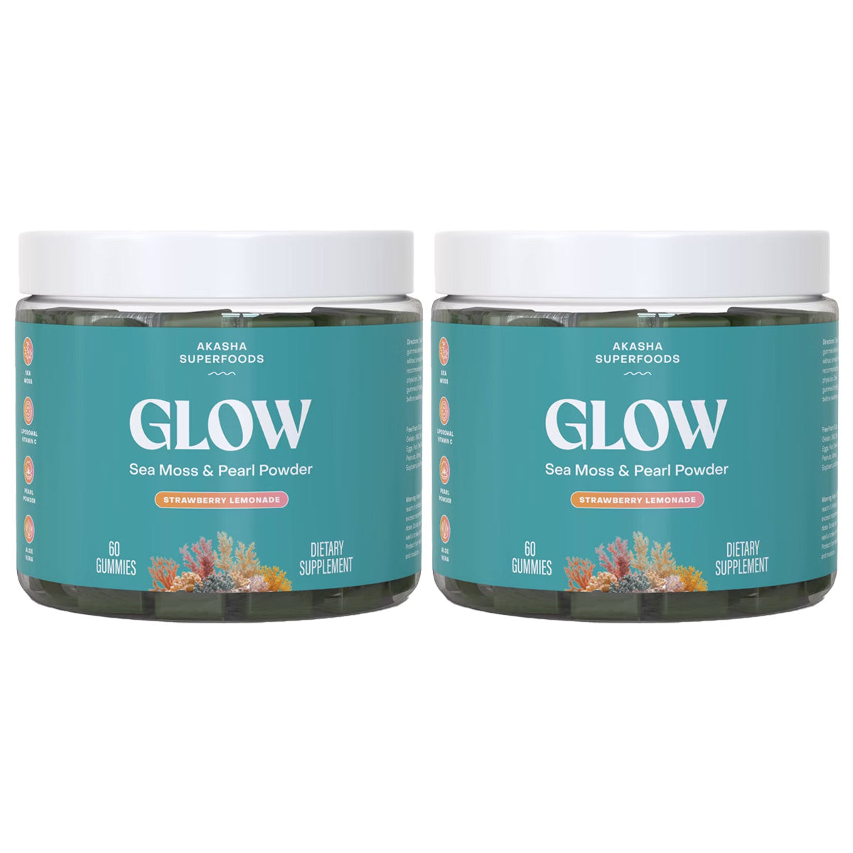 Akasha Superfoods GLOW Sea Moss & Pearl Powder Gummies