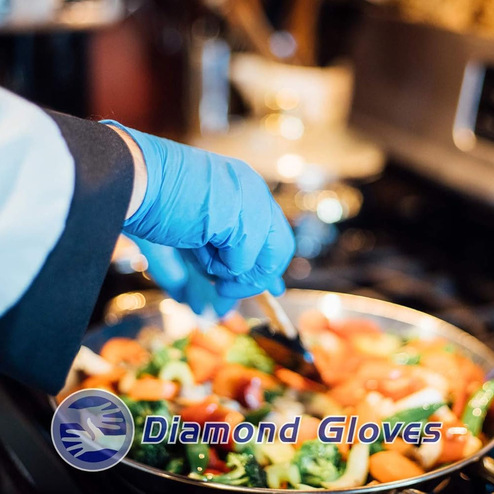Diamond Gloves IF35 Exam Powder Free Blue Nitrile Gloves