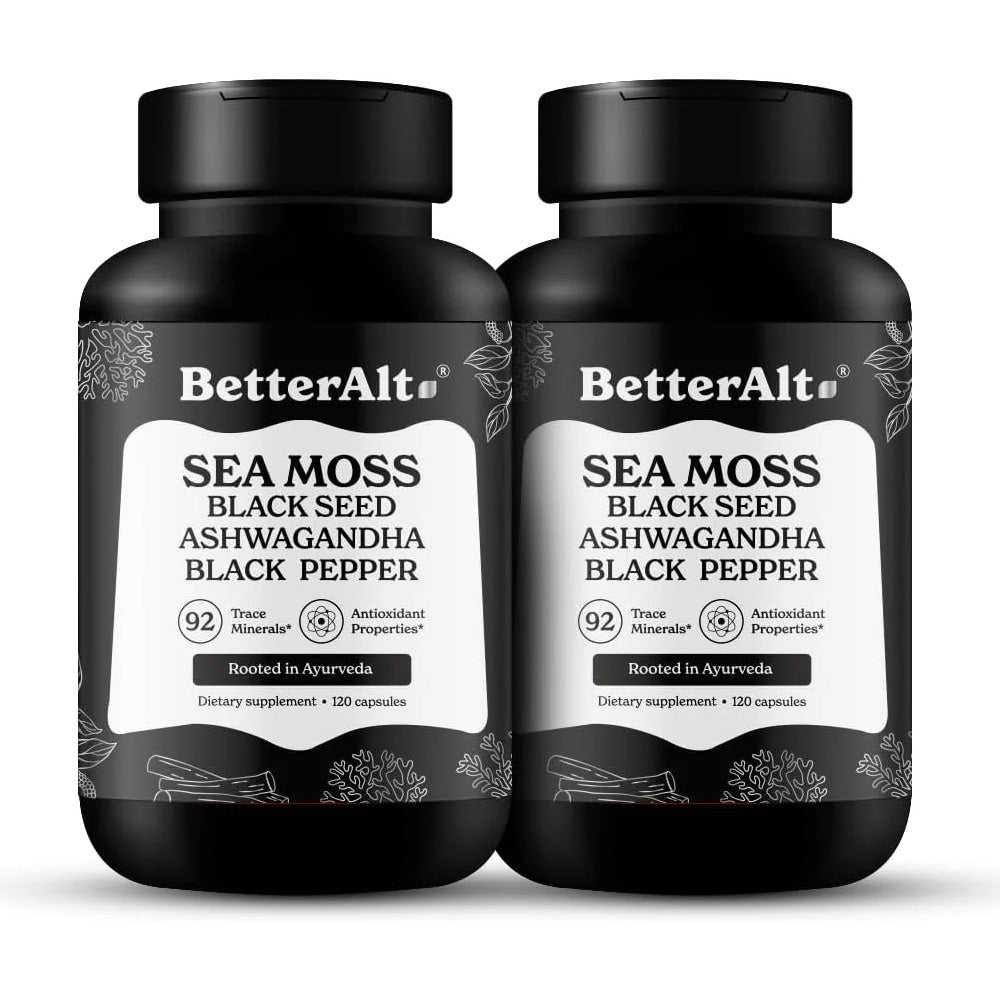 BetterAlt Sea Moss w/Black Seed Oil, Ashwagandha & Black Pepper (120 Capsules)