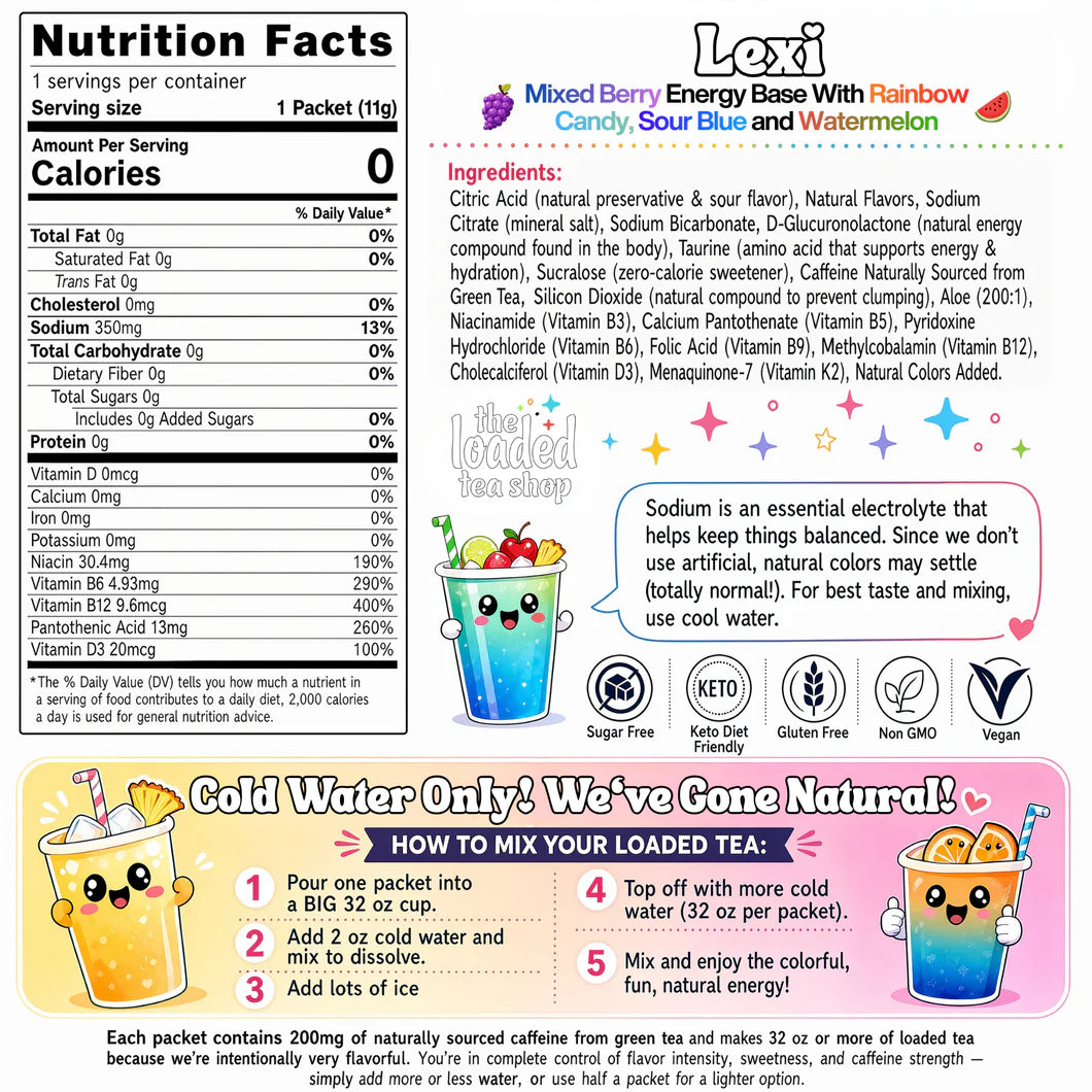 The Loaded Tea Shop Functional Energy Tea Packs (Lexi)