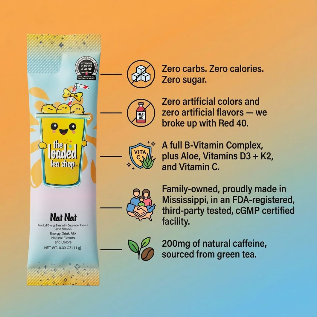 The Loaded Tea Shop Functional Energy Tea Packs (Nat Nat)