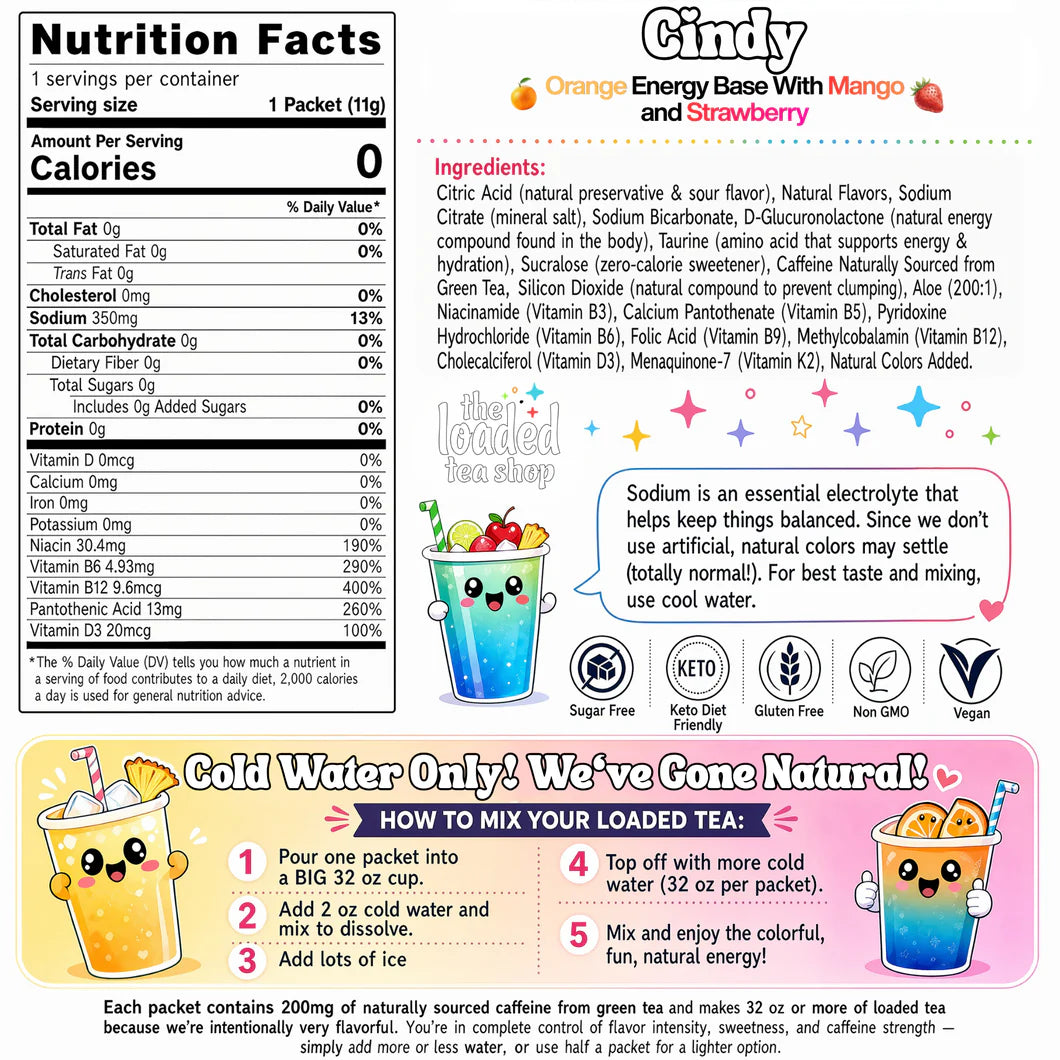 The Loaded Tea Shop Functional Energy Tea Packs (Cindy)