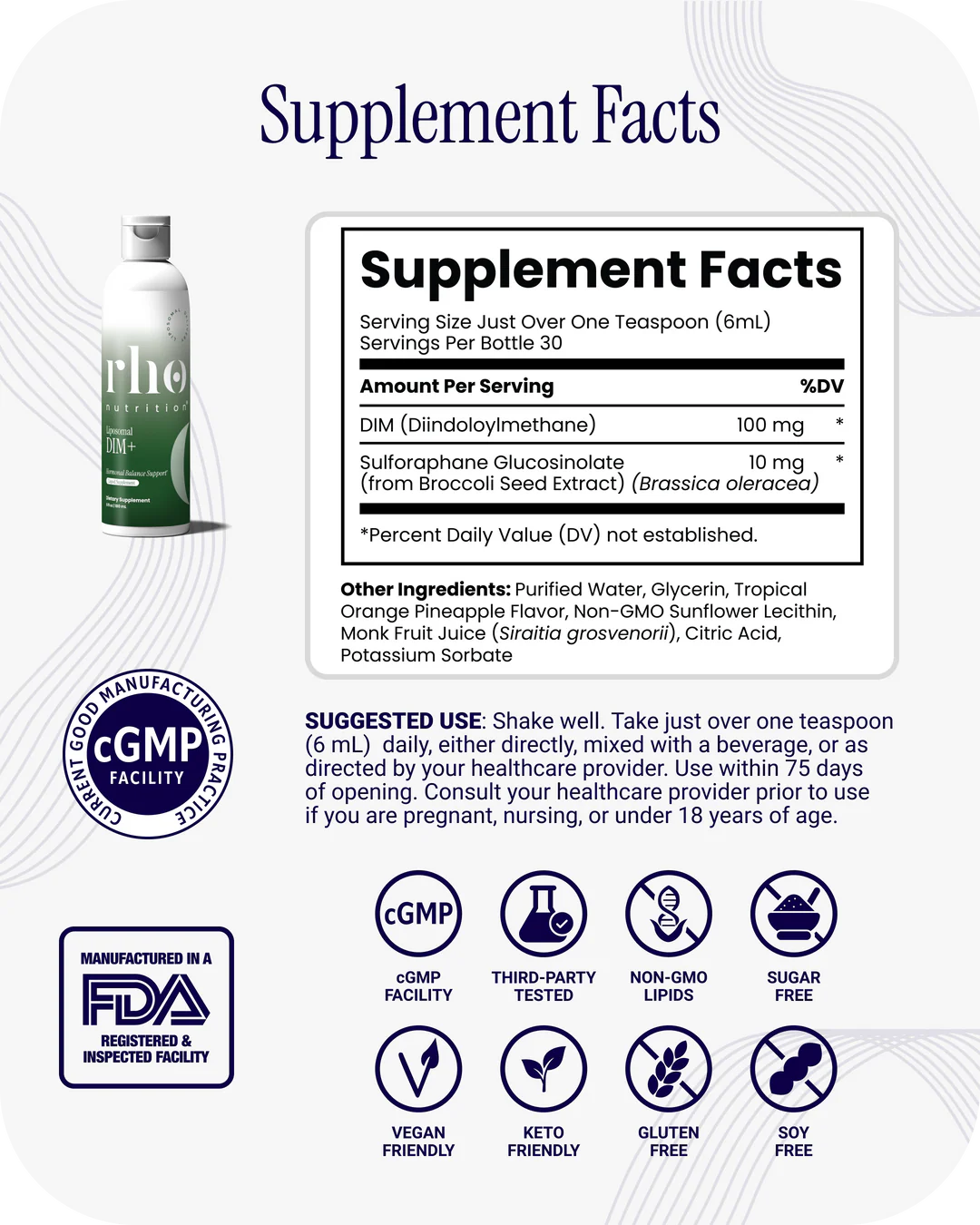 Rho Nutrition Liposomal DIM+ (30 Servings)