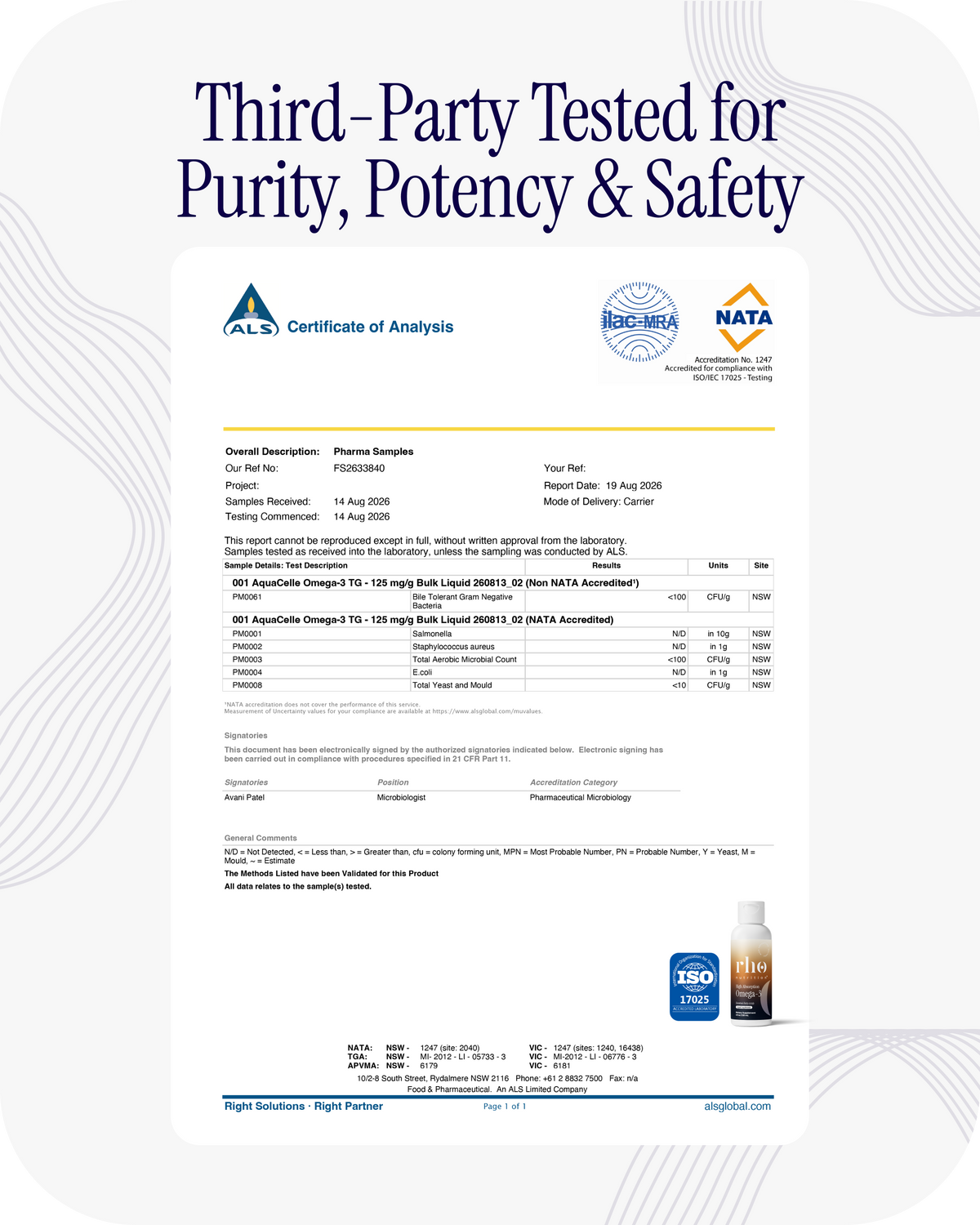 Omega-3 third-party testing