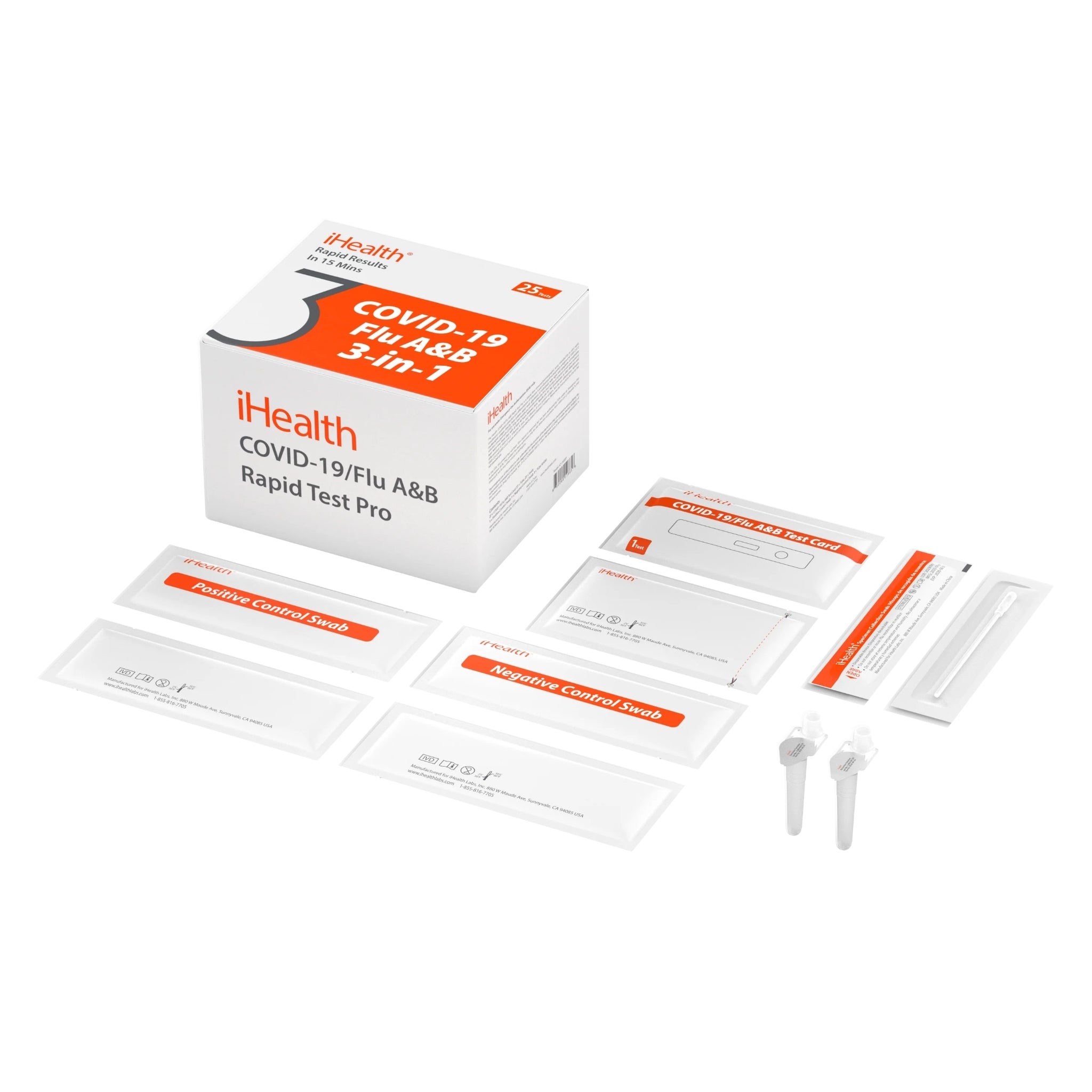 iHealth COVID-19/Flu A&B Rapid Test Pro (25 tests, Point-of-Care)