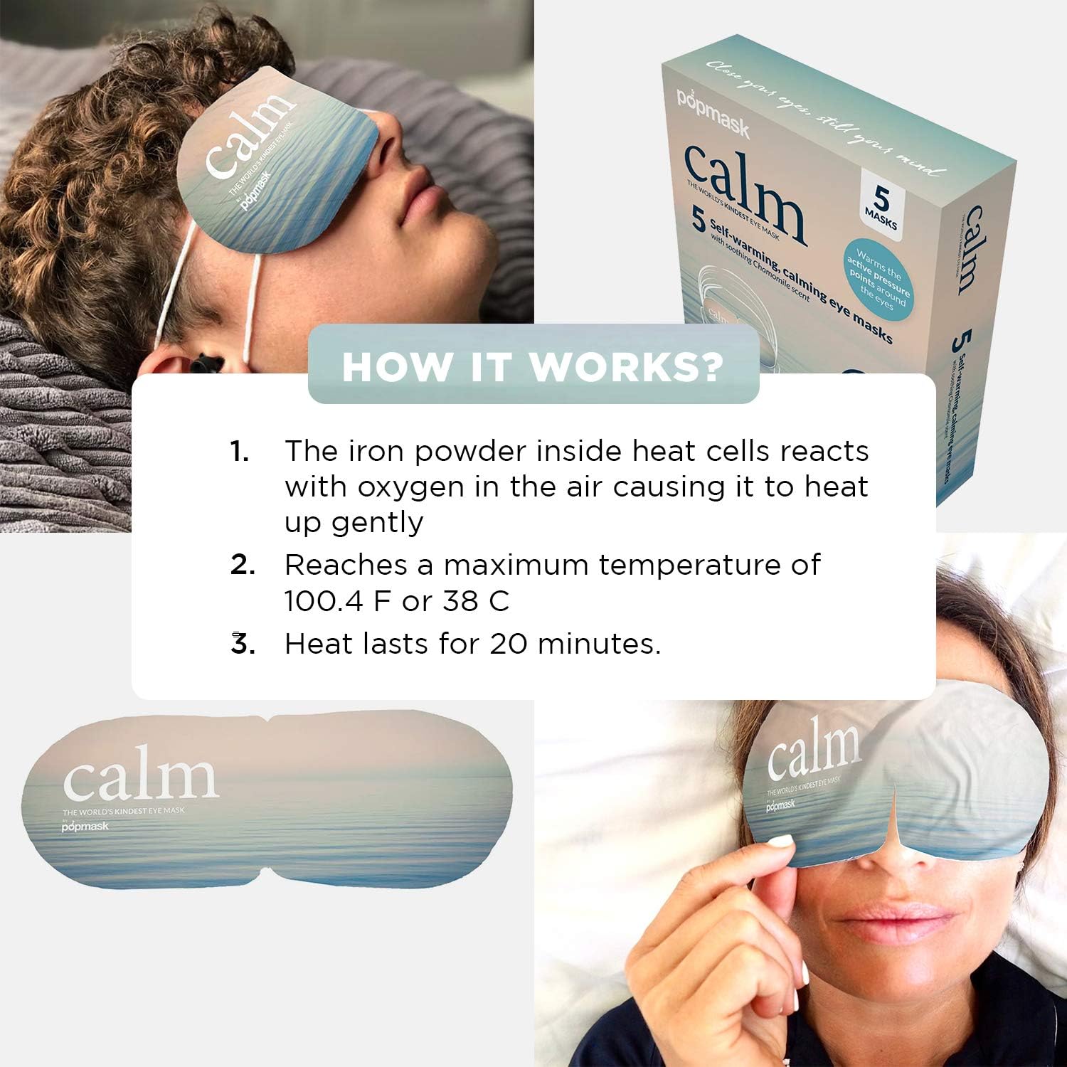 Popmask Calm Self-Warming Chamomile Sleep Mask