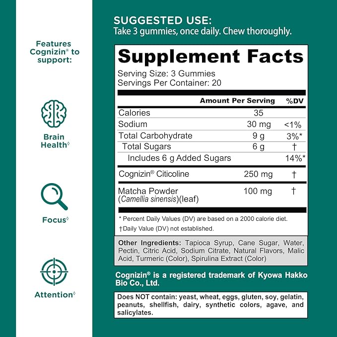 Goli® Nutrition Matcha Mind Cognitive Gummies