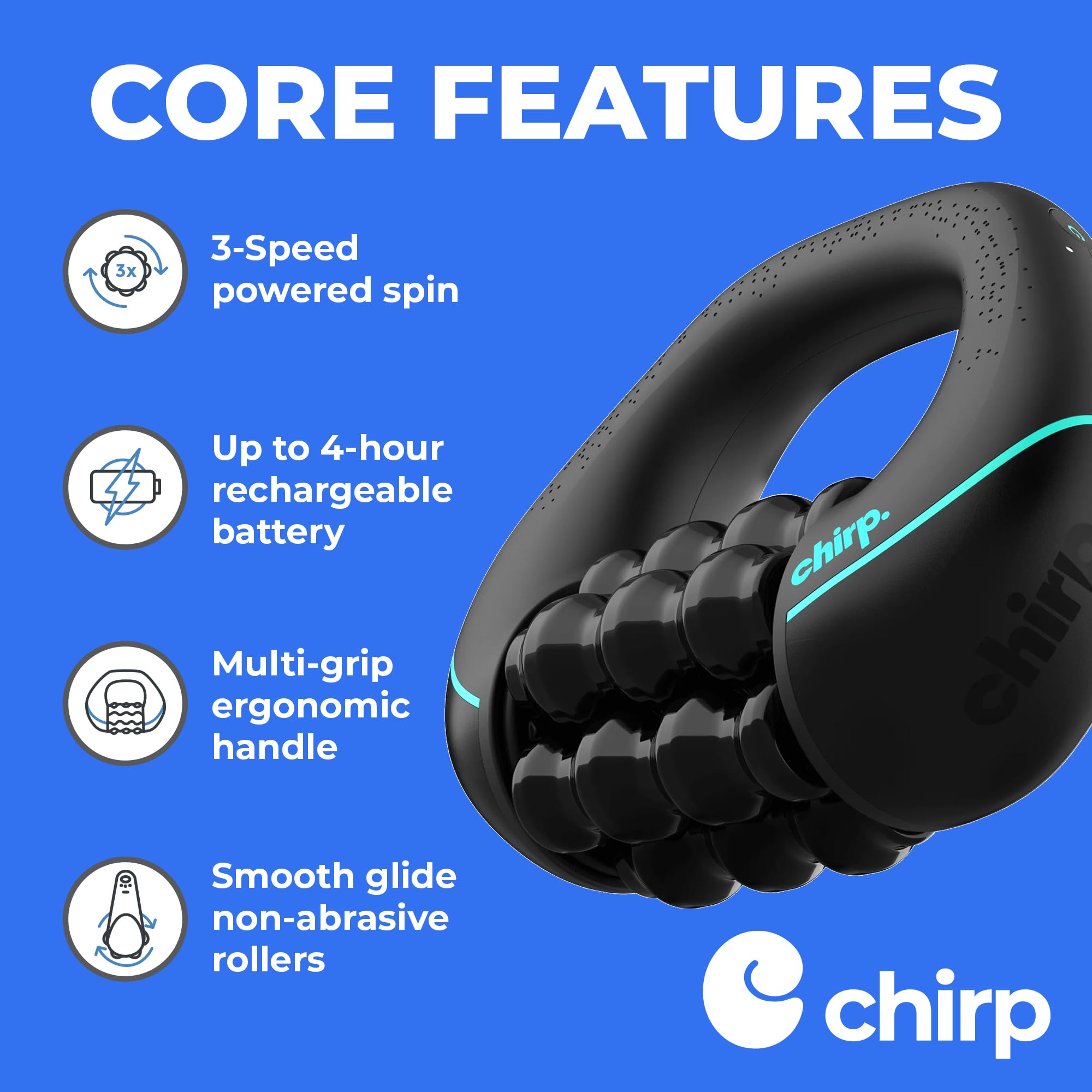 Chirp RPM Mini™ Compact Rolling Powered Massager