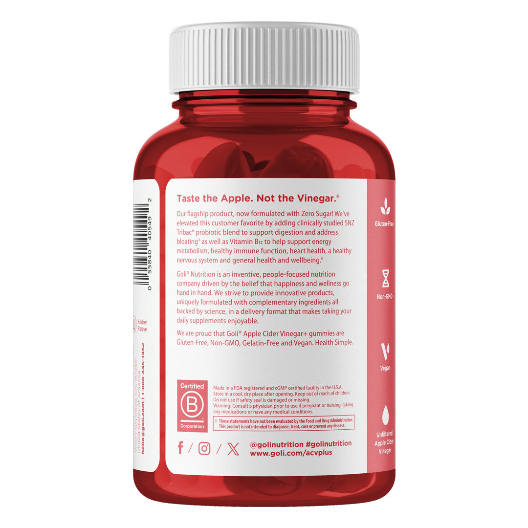 Goli® Nutrition Apple Cider Vinegar Zero Sugar Gummies, 60 Gummies