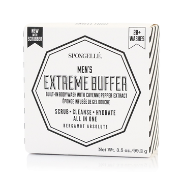 Spongellé® Men's Extreme Buffer w/Black Scrubber - Bergamot Absolute (20+ Washes)
