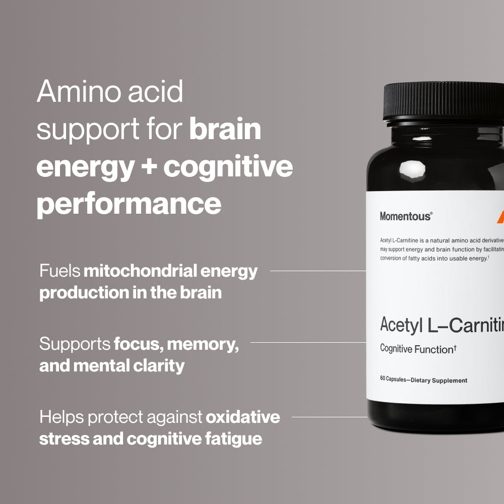 Momentous Acetyl L-Carnitine 500 mg, Cognitive Support | 60 Capsules — manufacturer product information