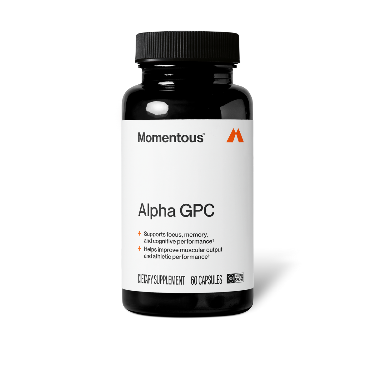 Momentous Alpha GPC 300 mg with AlphaSize®, Cognitive Support | 60 Capsules — front product image