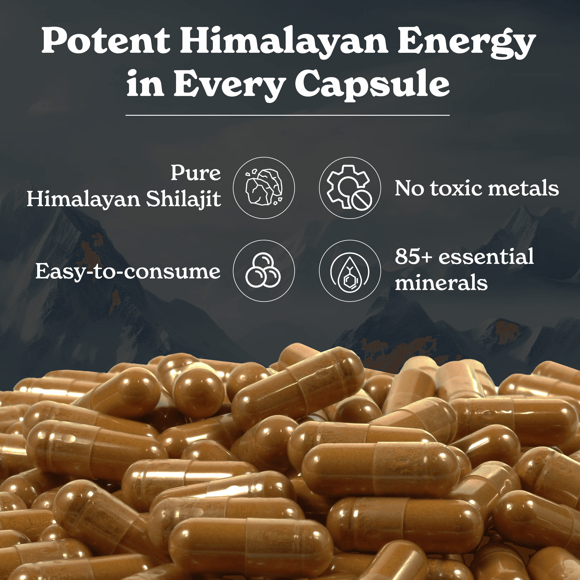 BetterAlt Pure Himalayan Shilajit Capsules for Energy & Stamina (1000mg)