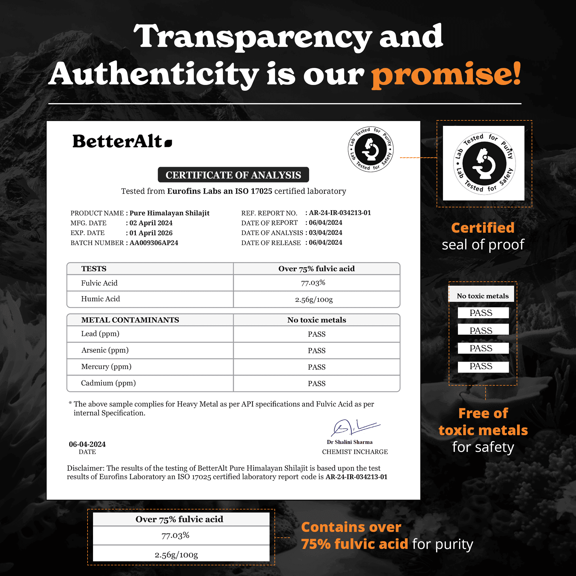 BetterAlt Pure Himalayan Shilajit Resin for Energy Boost & Immune Support