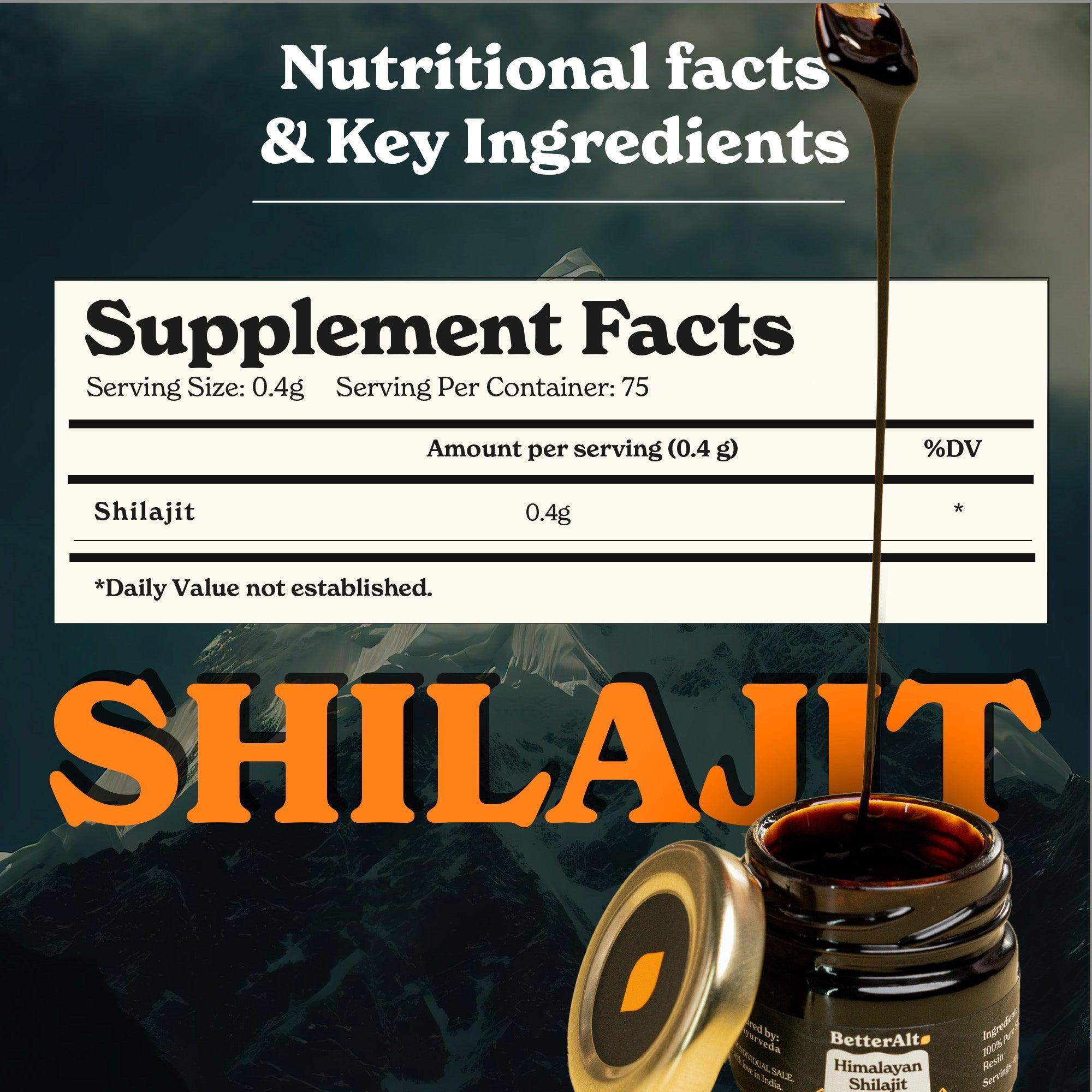 BetterAlt Pure Himalayan Shilajit Resin for Energy Boost & Immune Support