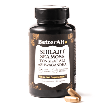 BetterAlt GOLD+ Shilajit + Sea Moss + Tongkat Ali + Ashwagandha (120 Capsules)