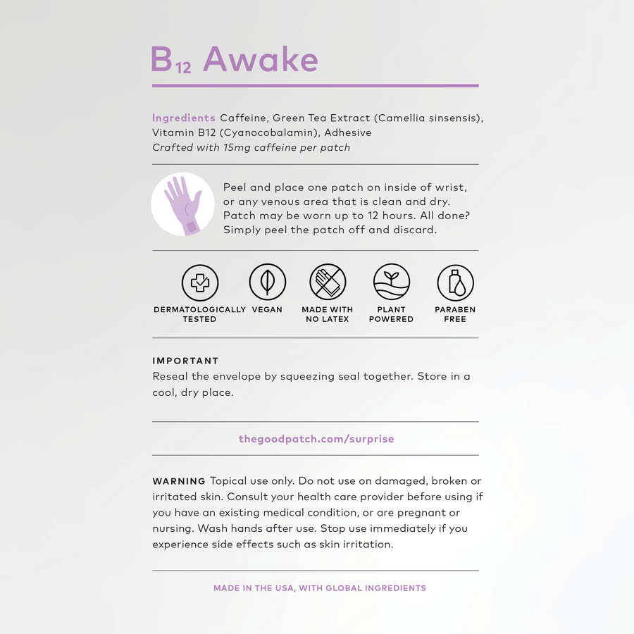The Good Patch B12 Awake Patch