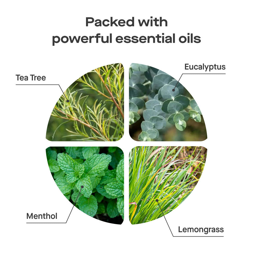 Bite Balm Roll-On with tea tree eucalyptus menthol and lemongrass essential oils