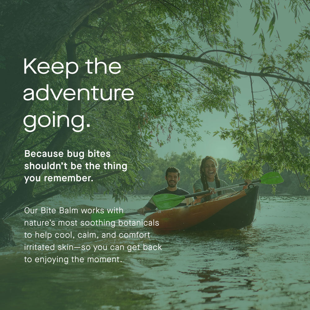Natural insect bite relief roll-on for hiking camping and outdoor adventures