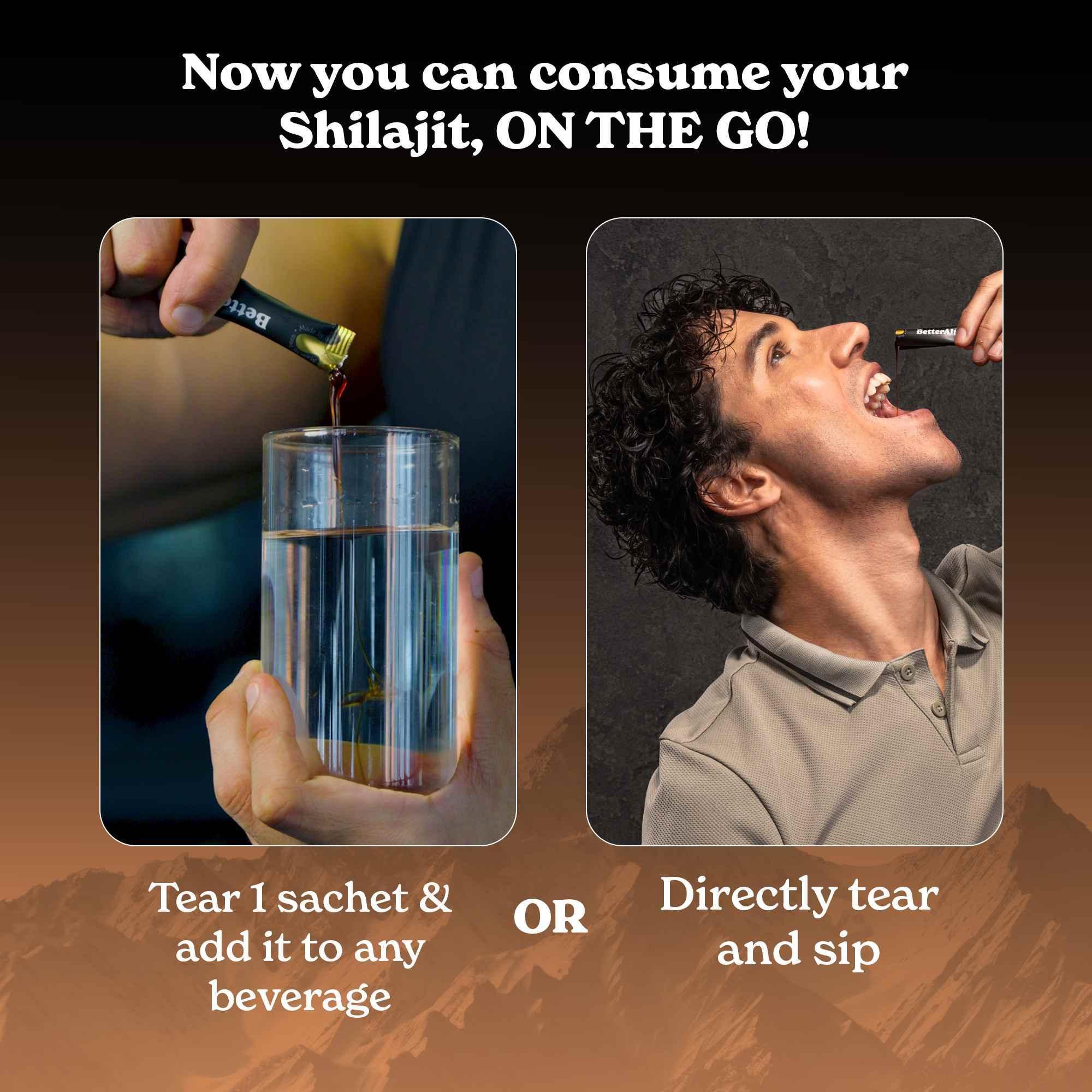 BetterAlt GOLD+ Pure Himalayan Shilajit Honey Sticks (Caramel)