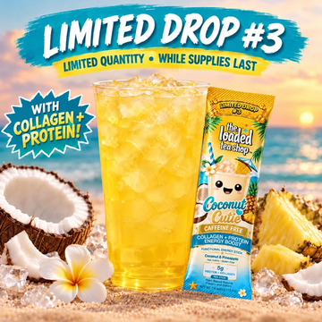 Coconut Cutie Caffeine-Free — gold caffeine-free ribbon on packet