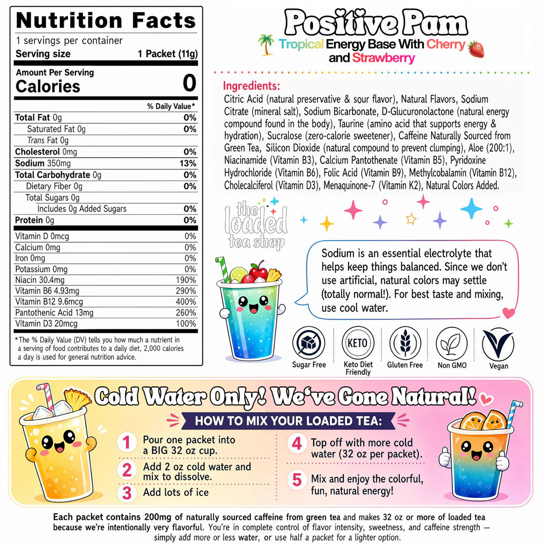 The Loaded Tea Shop Functional Energy Tea Packs (Positive Pam)