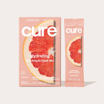Cure Hydration Grapefruit 8-count box and single-serving packet