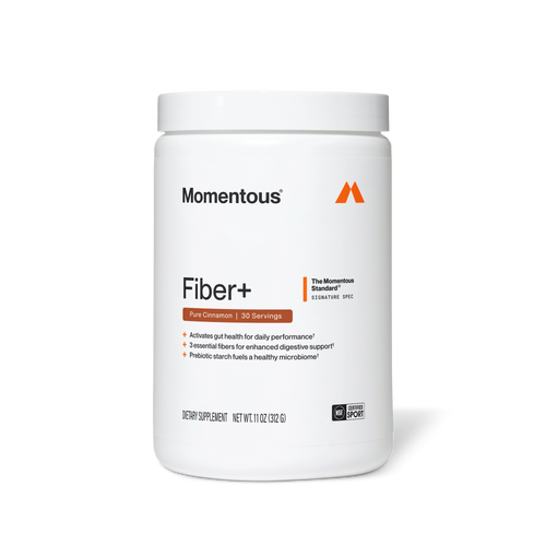 Momentous Fiber+ Prebiotic Fiber Powder (30 Serving Jar) - NSF Certified For Sport (Cinnamon)