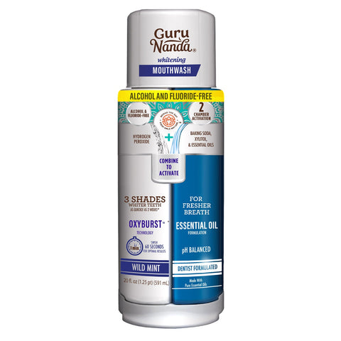 GuruNanda Dual Barrel Oxyburst Whitening Mouthwash, 20 fl oz