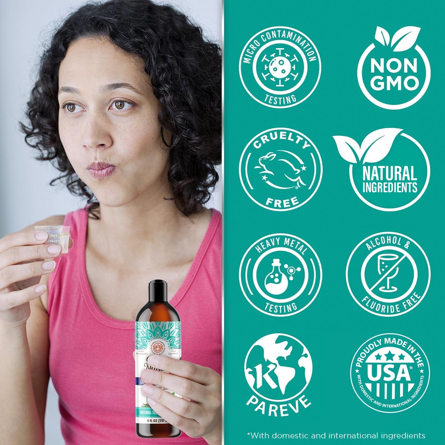 GuruNanda Coconut + Mint Pulling Oil w/Essential Oils & Vitamins, 8 oz