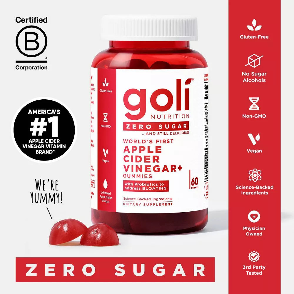 Goli® Nutrition Apple Cider Vinegar Zero Sugar Gummies, 60 Gummies
