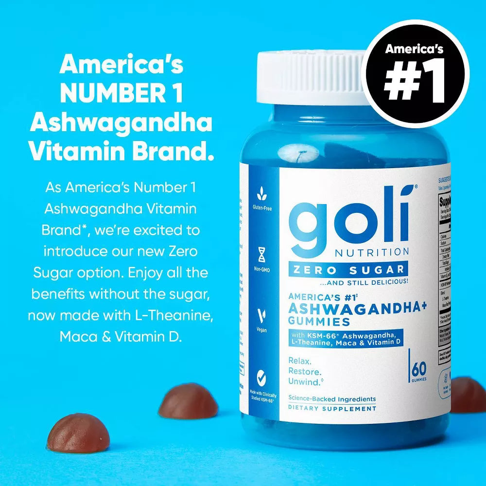 Goli® Nutrition Ashwagandha Zero Sugar Gummies, 60 Gummies