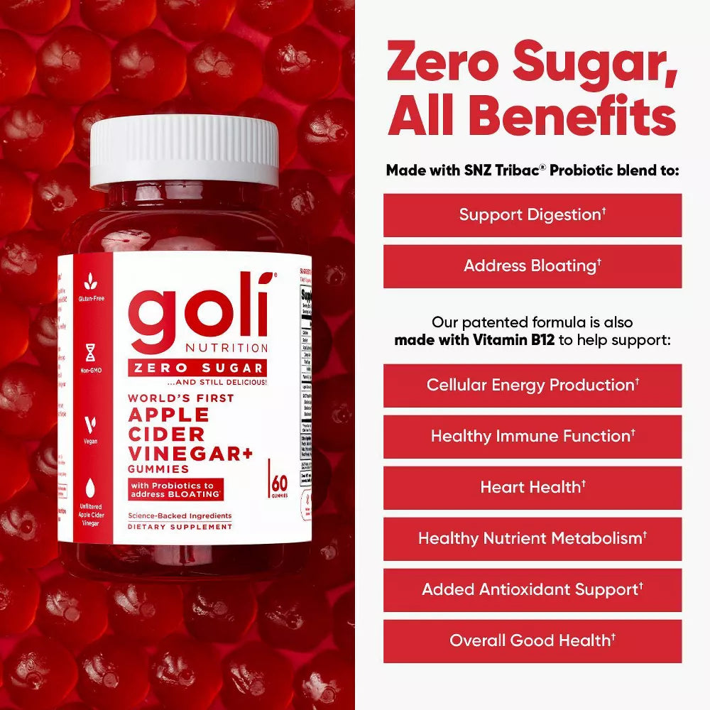 Goli® Nutrition Apple Cider Vinegar Zero Sugar Gummies, 60 Gummies