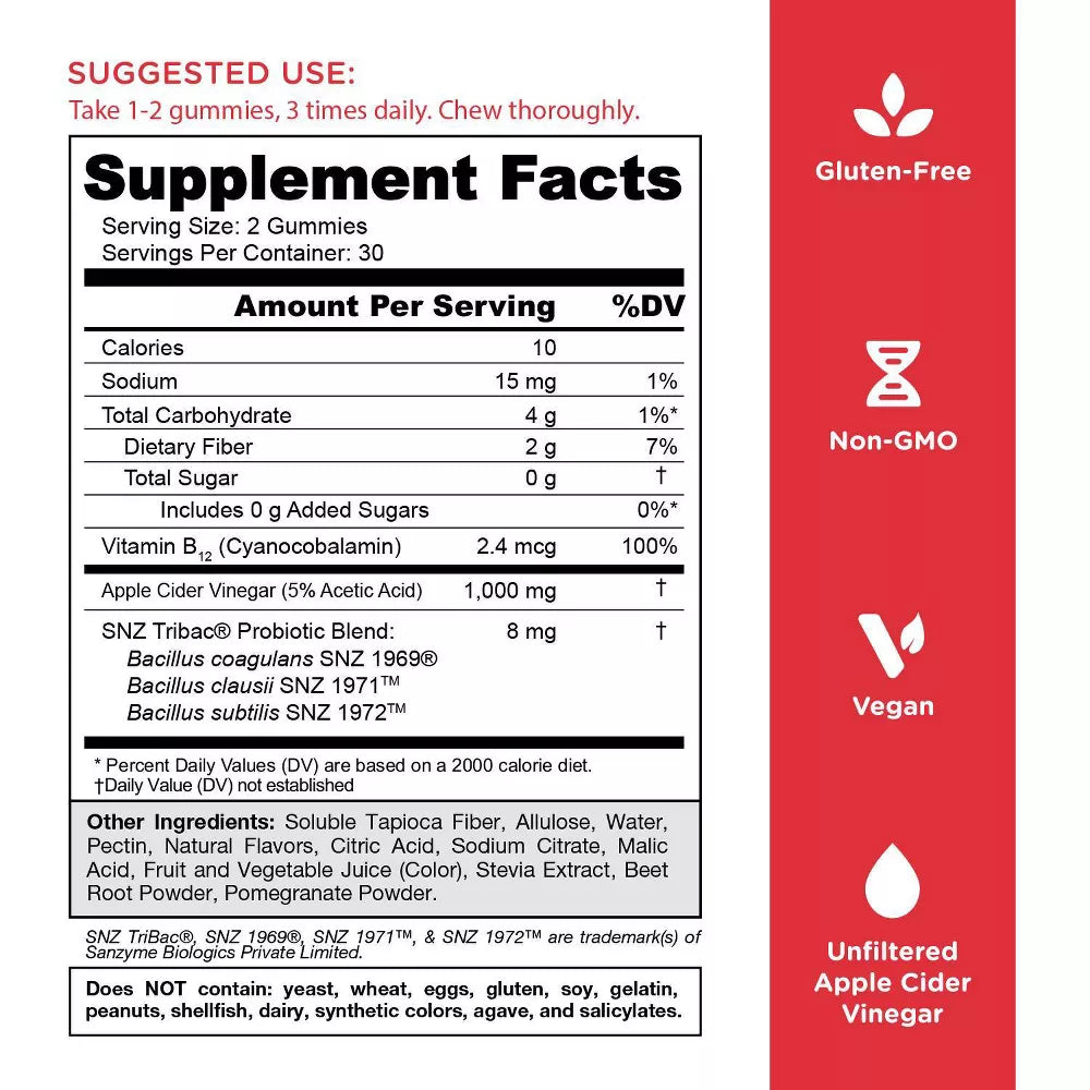 Goli® Nutrition Apple Cider Vinegar Zero Sugar Gummies, 60 Gummies