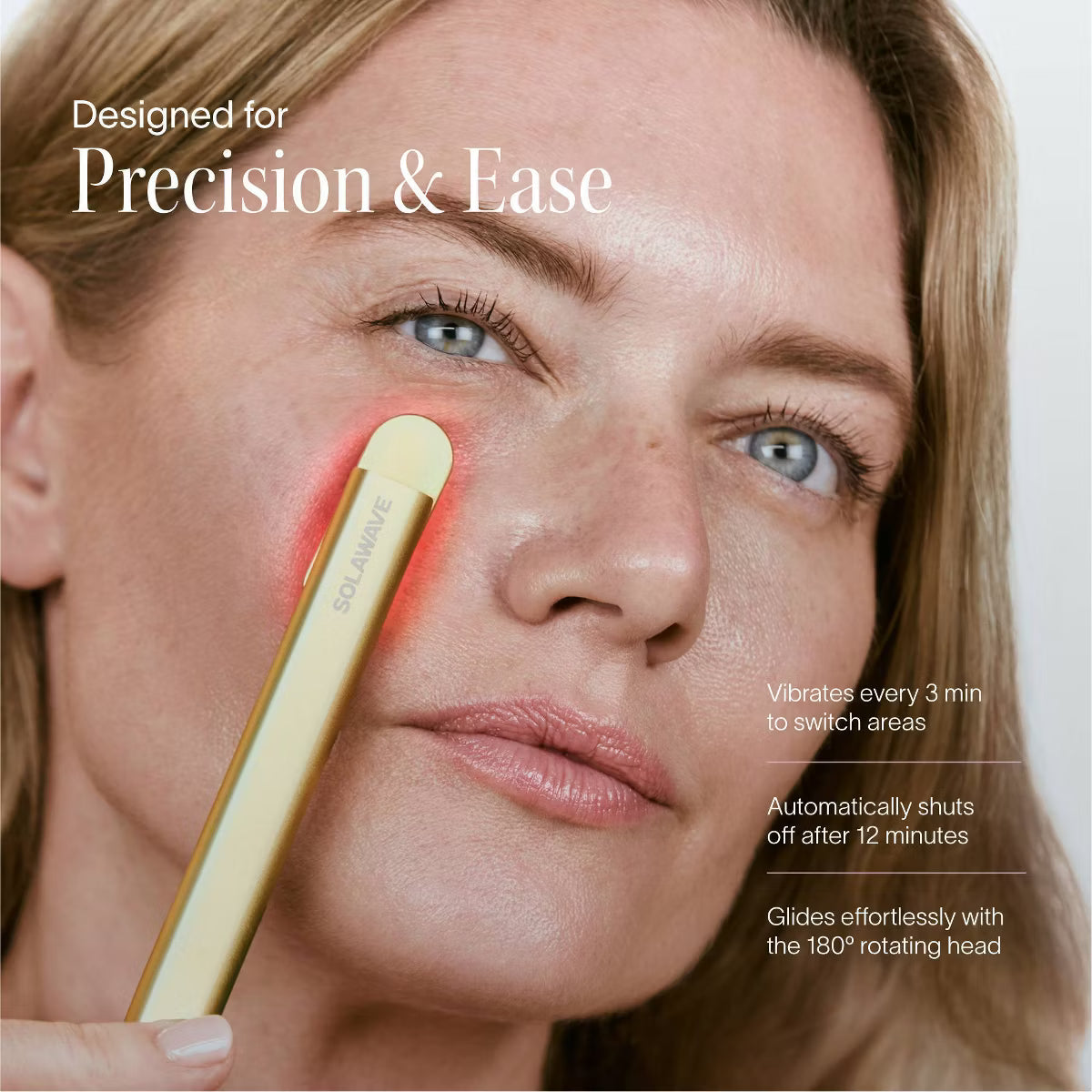Solawave 4-in-1 Red Light Therapy Skincare Wand (Gold)